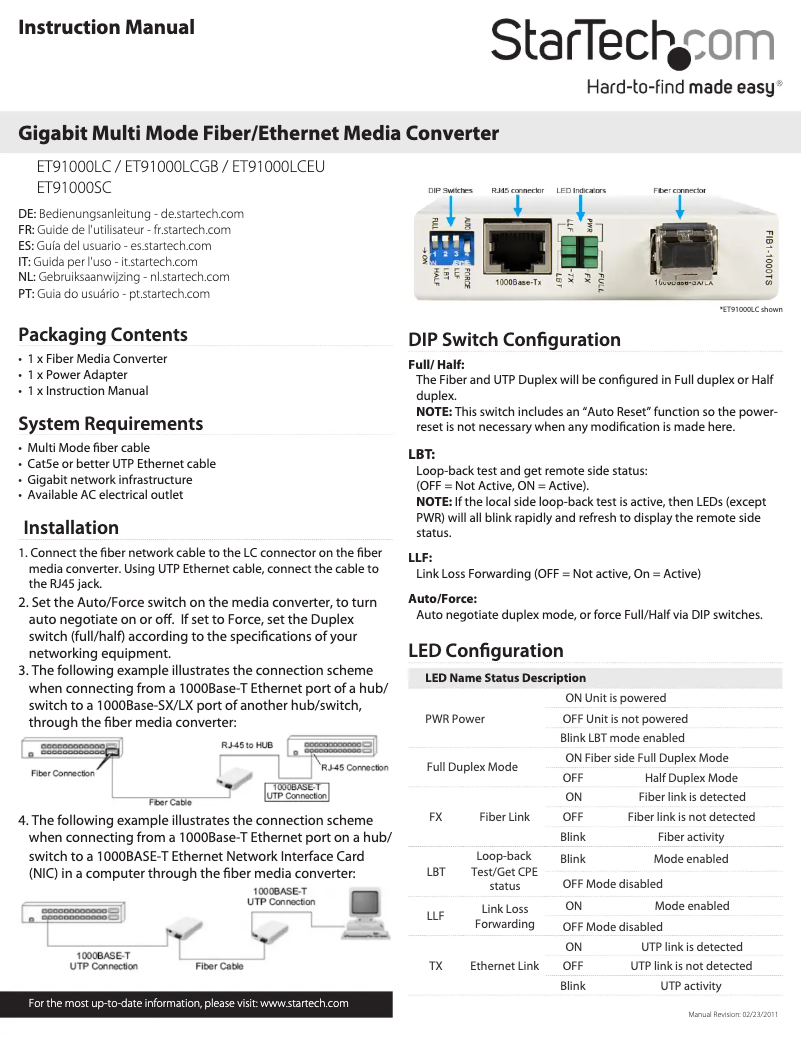 Image de la première page du manuel de l'appareil ET91000LC
