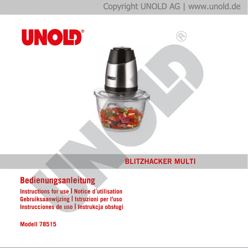 Page n°1 - Manuel utilisateur Unold Multi 78515