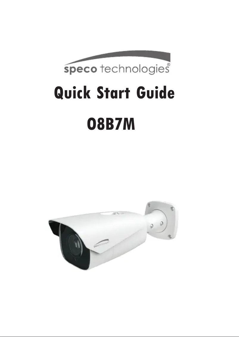 Page 1 de la notice Guide de démarrage rapide Speco Technologies O8B7M