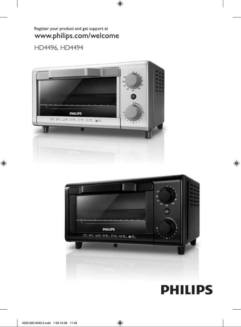 Page 1 de la notice Manuel utilisateur Philips HD4496