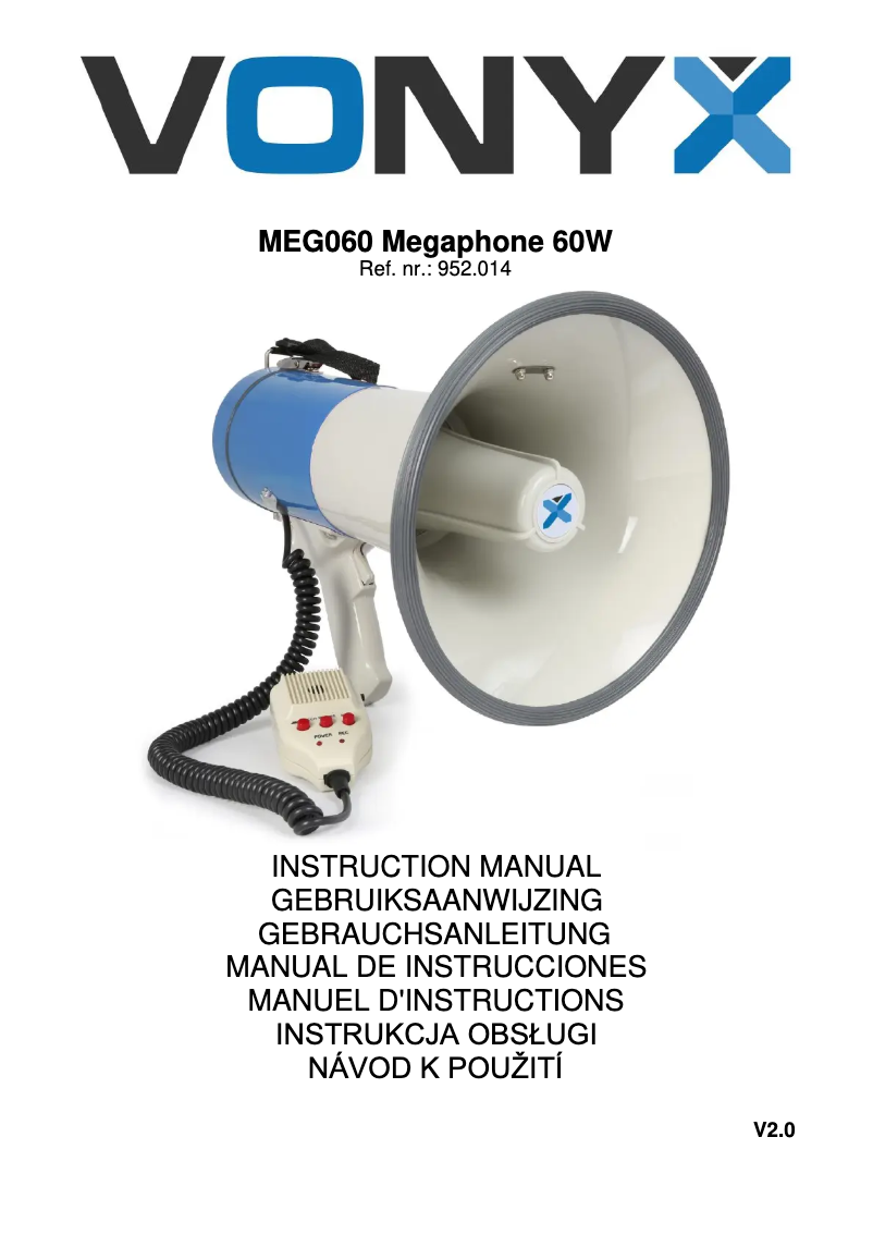 Página 1 del manual Manual de usuario Vonyx MEG060