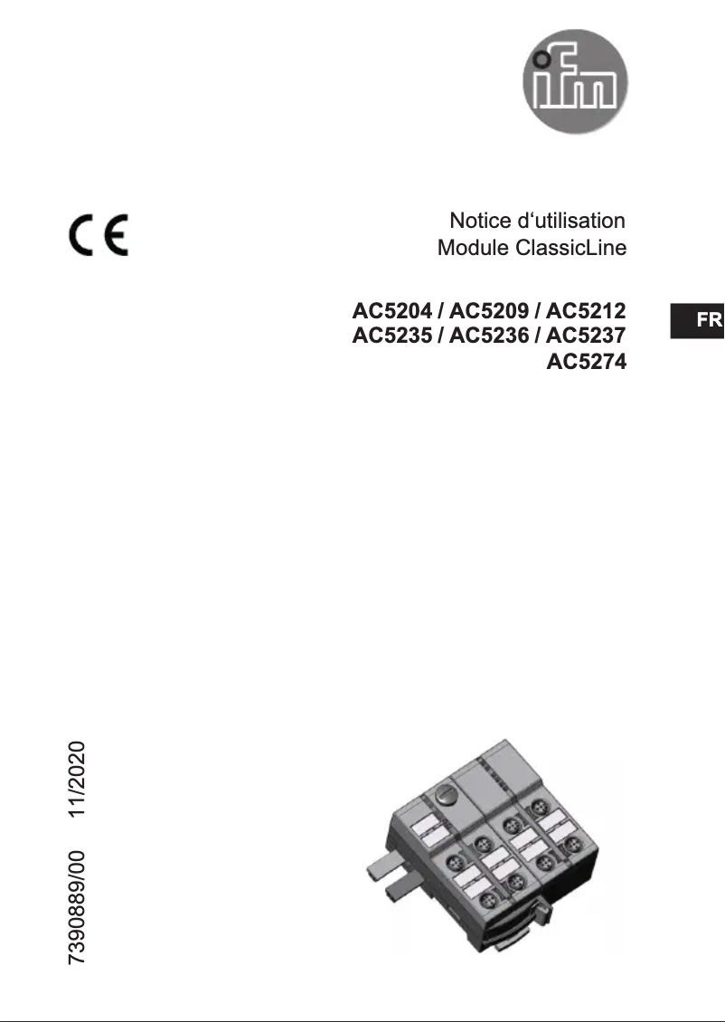 Page n°1 - Manuel utilisateur IFM AC5274