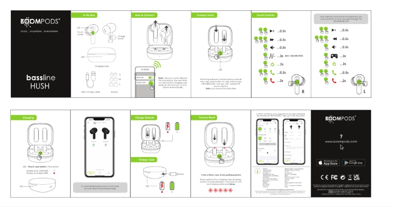 Page 1 de la notice Manuel utilisateur Boompods Bassline Hush