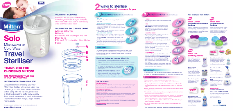 Página 1 del manual Manual de usuario Milton Solo Travel