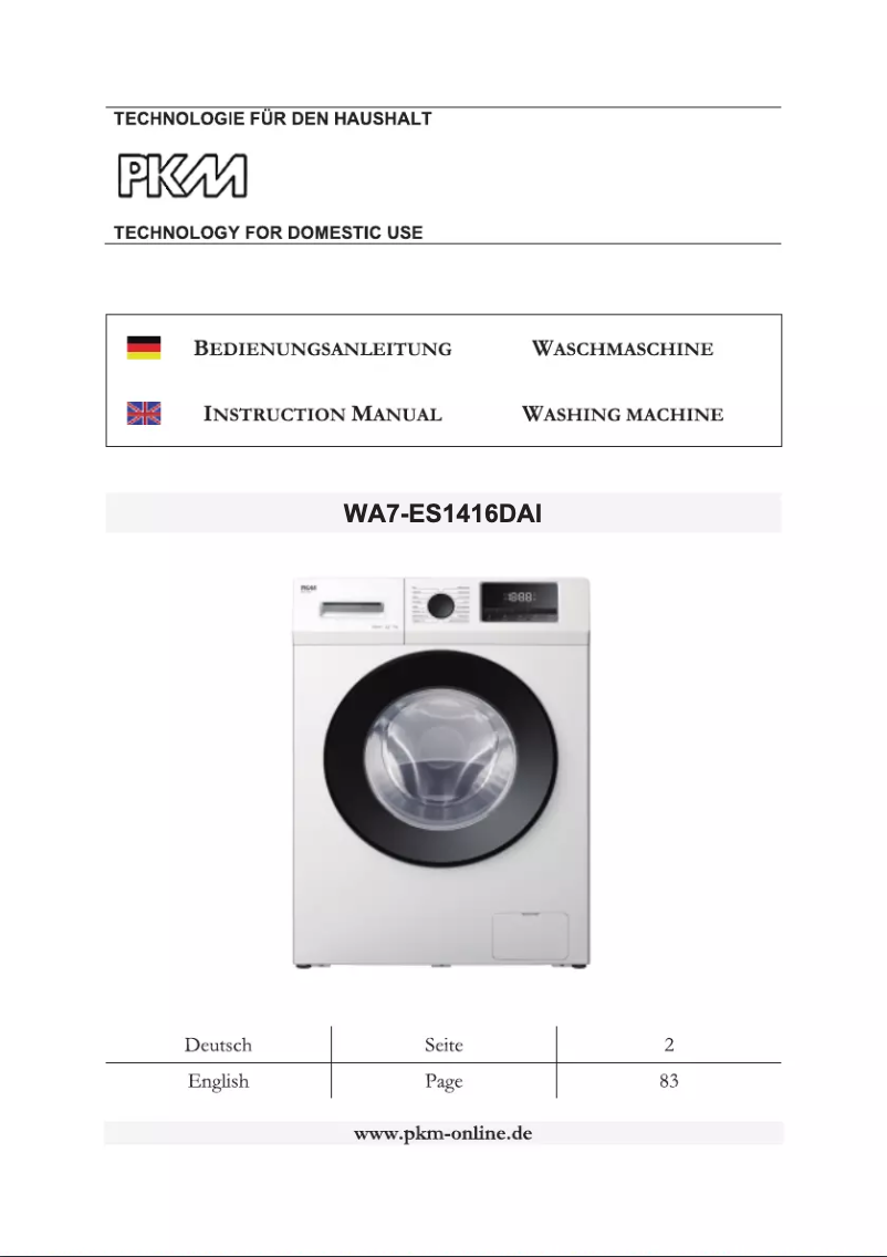 Image de la première page du manuel de l'appareil WA7-ES1416DAI