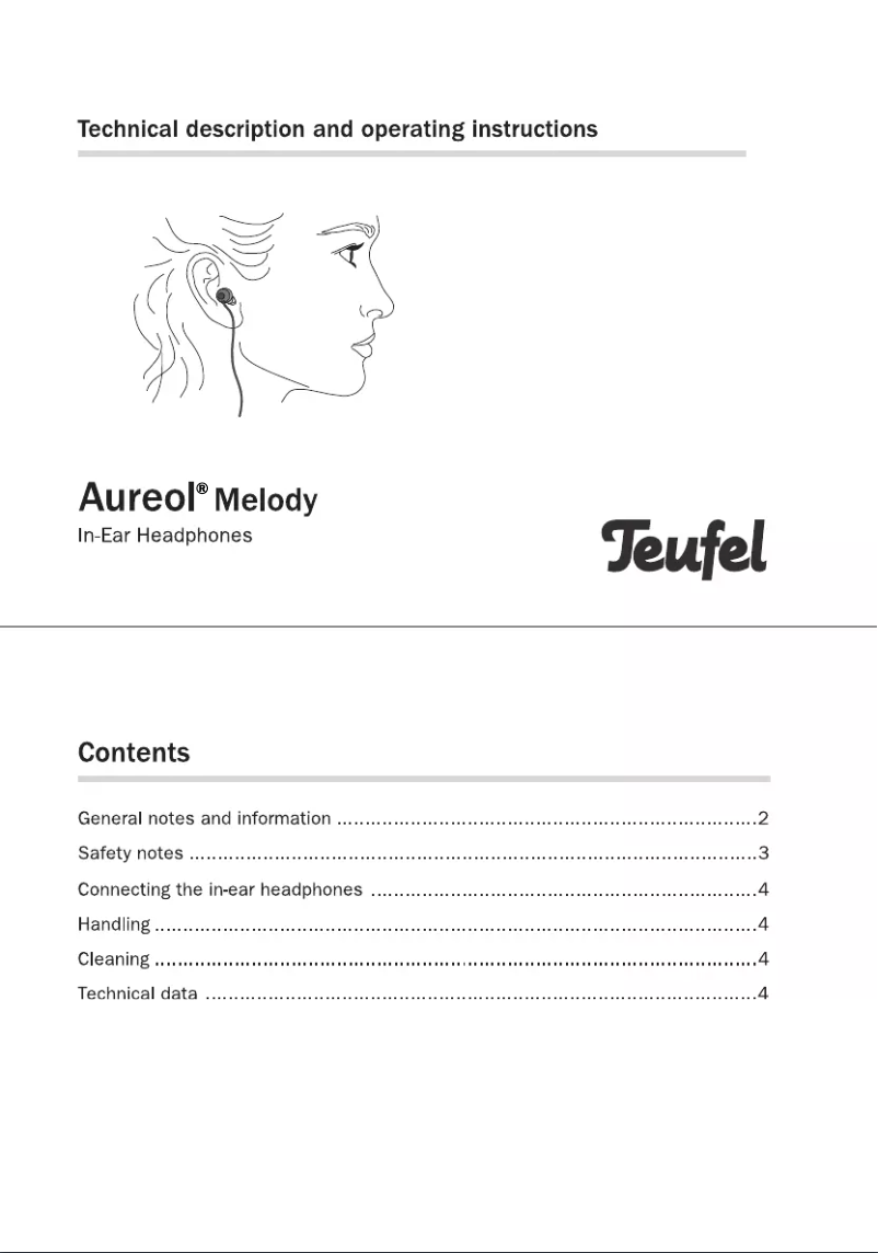 Page 1 de la notice Manuel utilisateur Teufel Aureol Melody