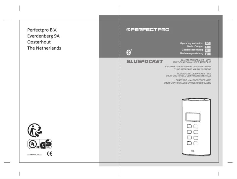 First page image of the manual for BP01