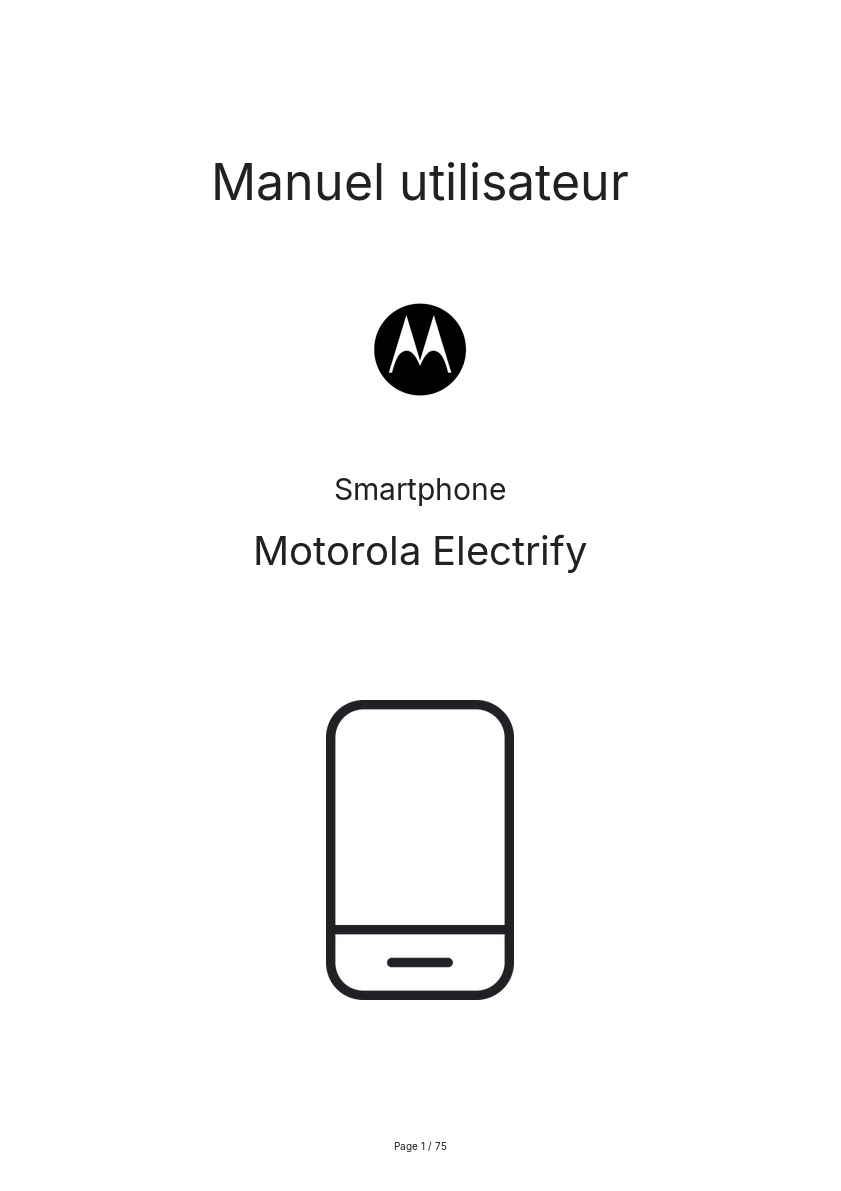 Image de la première page du manuel de l'appareil Electrify