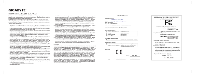 Image de la première page du manuel de l'appareil GP-GSM2NE8256GNTD M2PCIE_256