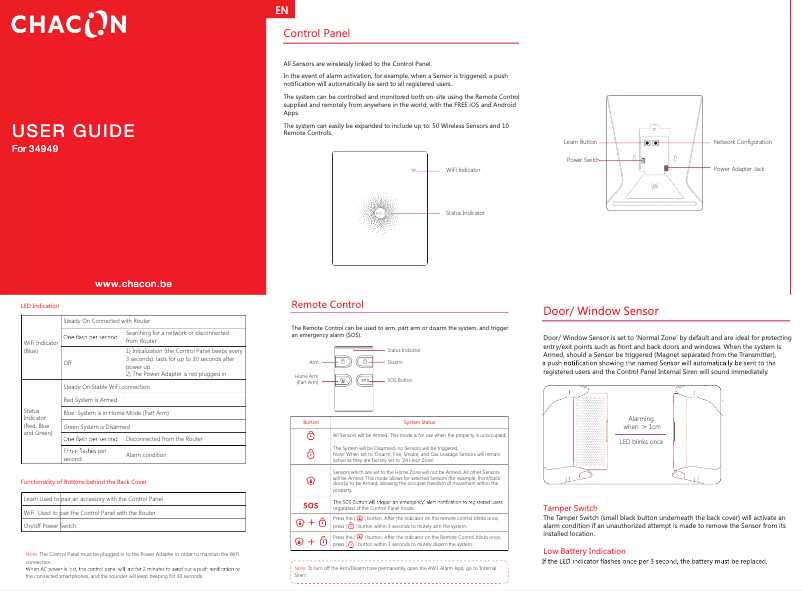 Page 1 de la notice Manuel utilisateur Chacon 34949