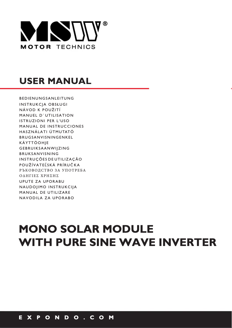 Page 1 de la notice Manuel utilisateur MSW MSW-ISU-WOOL-1300