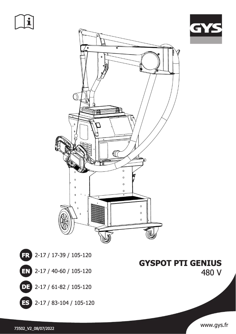 Page 1 de la notice Manuel utilisateur GYS Gyspot Inverter Evolution Pti.G 480V