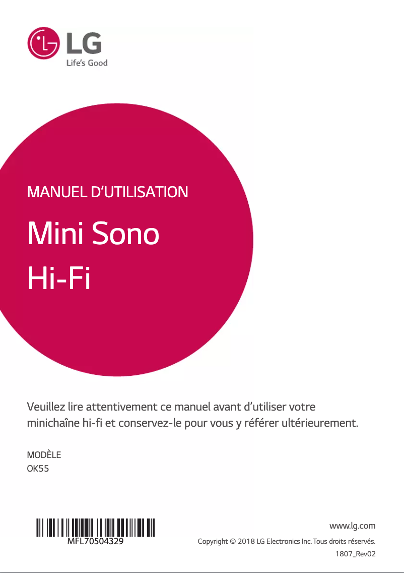 Image de la première page du manuel de l'appareil XBOOM OK55