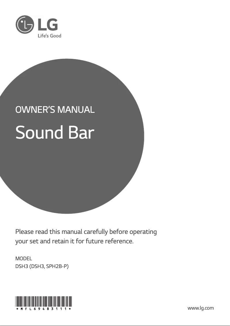 First page image of the manual for DSH3