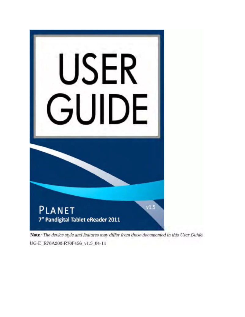 Page 1 de la notice Manuel utilisateur Pandigital Planet