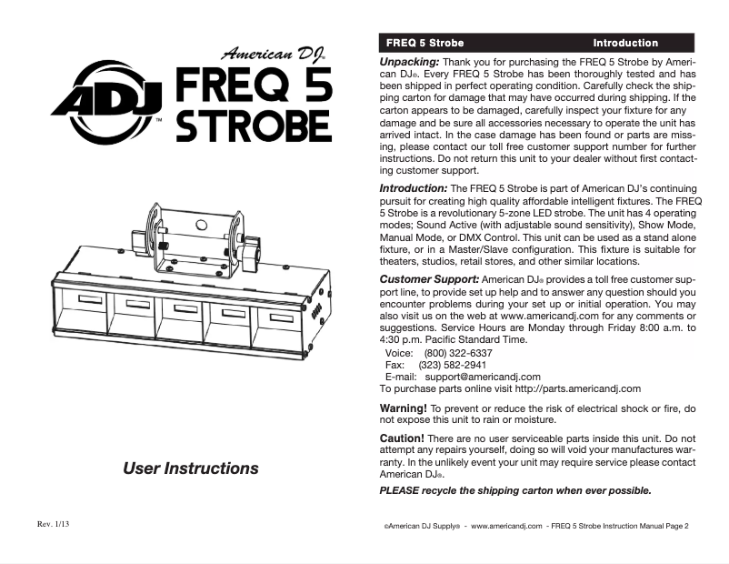 Página 1 del manual Manual de usuario American DJ Freq 5