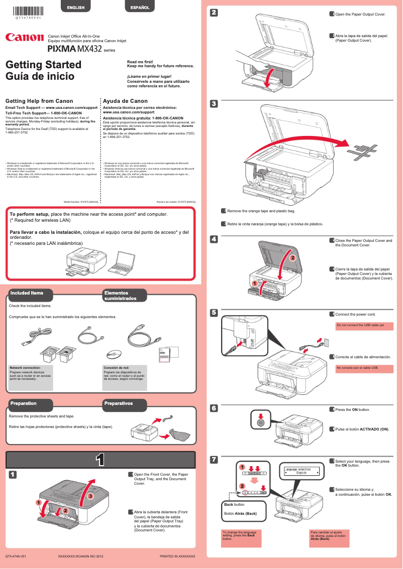 Image de la première page du manuel de l'appareil Pixma MX432