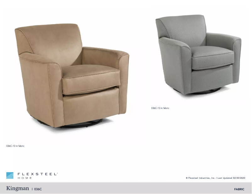 Page n°1 - Manuel utilisateur Flexsteel Kingman 036C-13