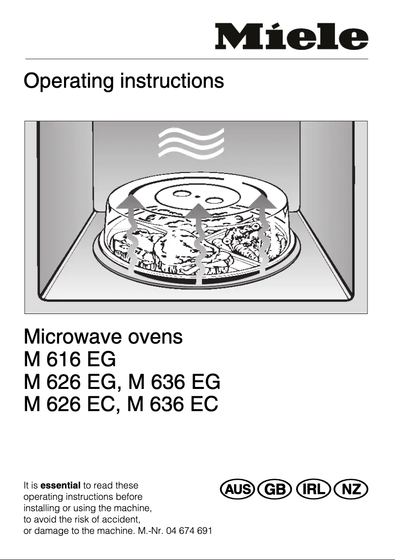 Page n°1 - Manuel utilisateur Miele M 626 EG