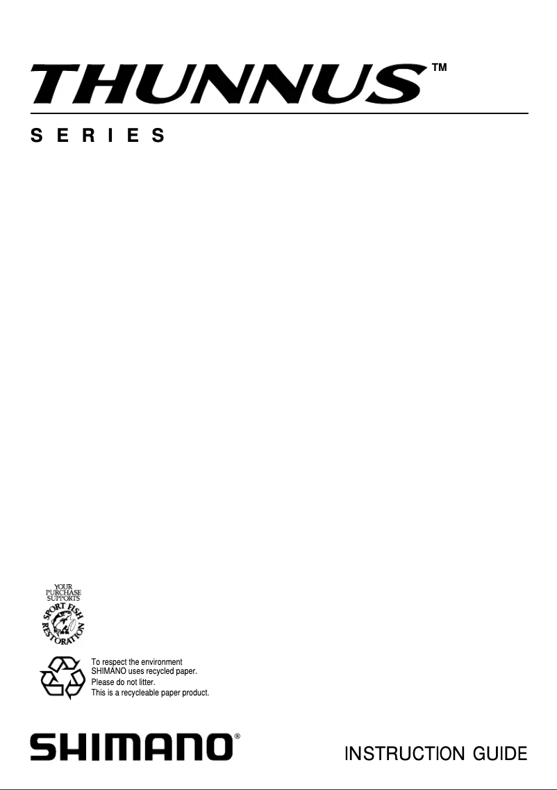 Page n°1 - Manuel utilisateur Shimano Thunnus 12000F