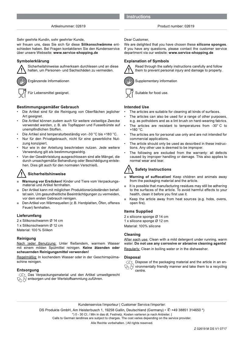 Page 1 de la notice Manuel utilisateur Cleanmaxx 02619200625