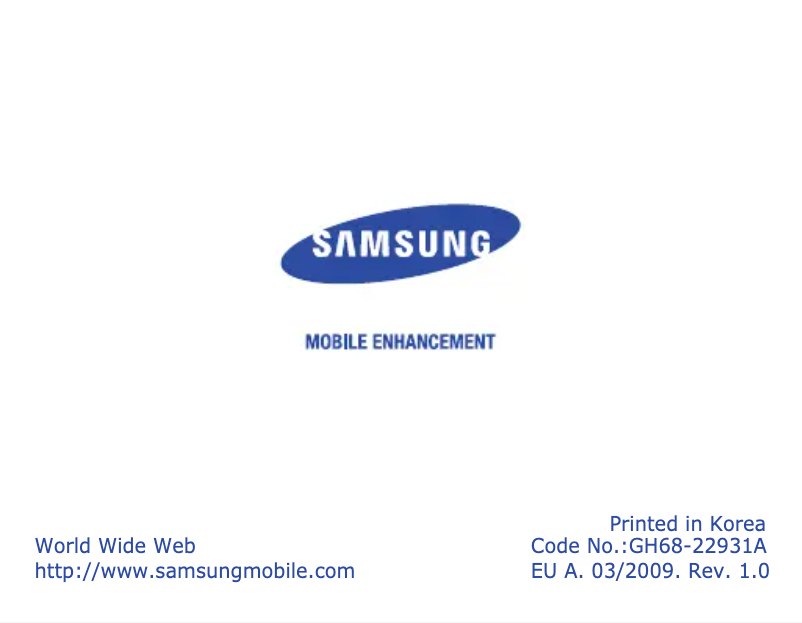 Page 1 de la notice Manuel utilisateur Samsung WEP475