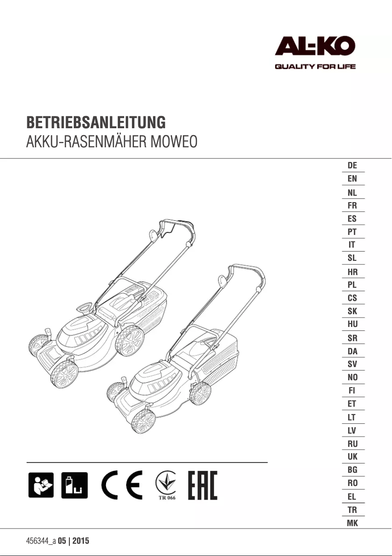 Page n°1 - Manuel utilisateur AL-KO Moweo 42.5 Li