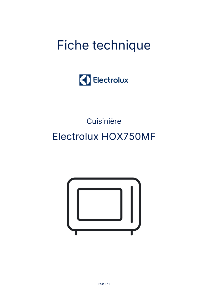 Image de la première page du manuel de l'appareil HOX750MF