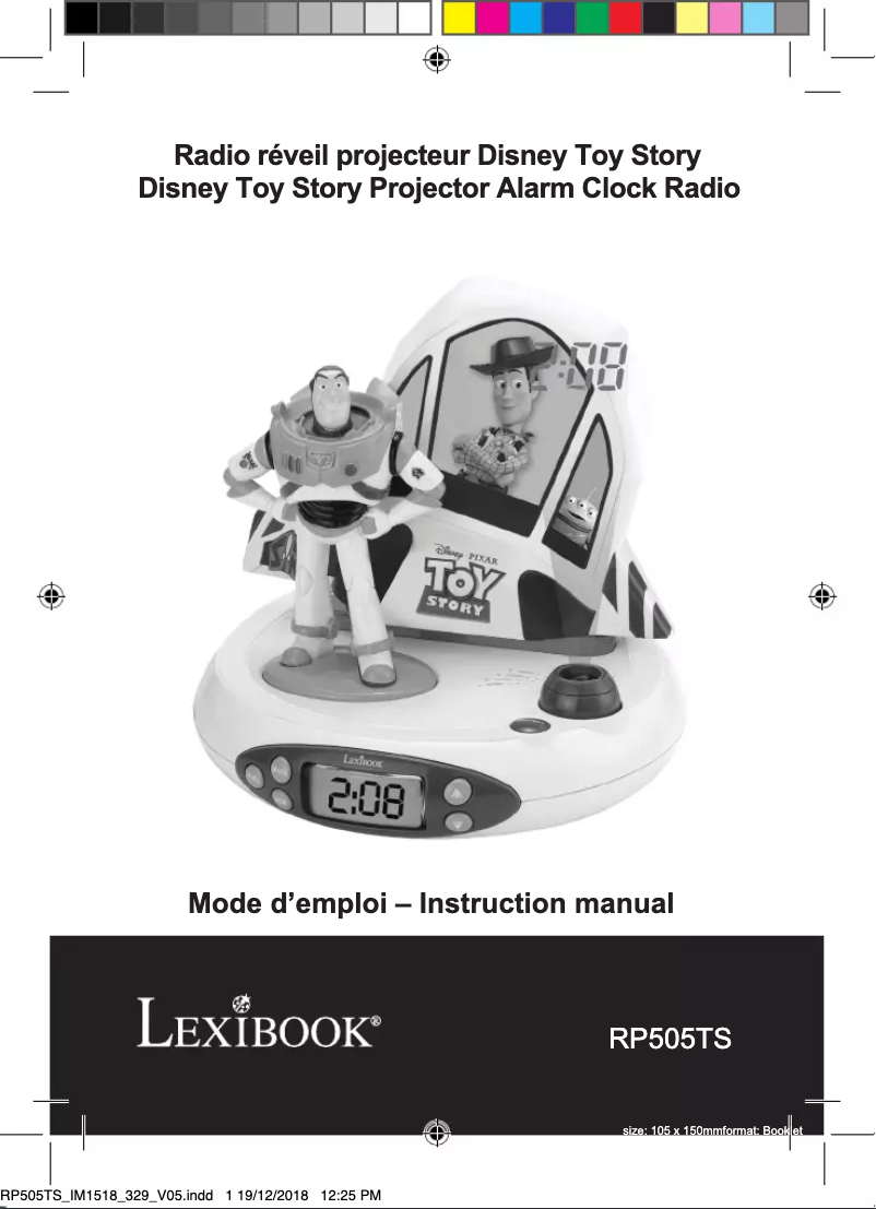 Image de la première page du manuel de l'appareil Disney Toy Story RP505TS