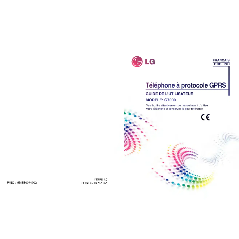 Page 1 de la notice Manuel utilisateur LG G7000A