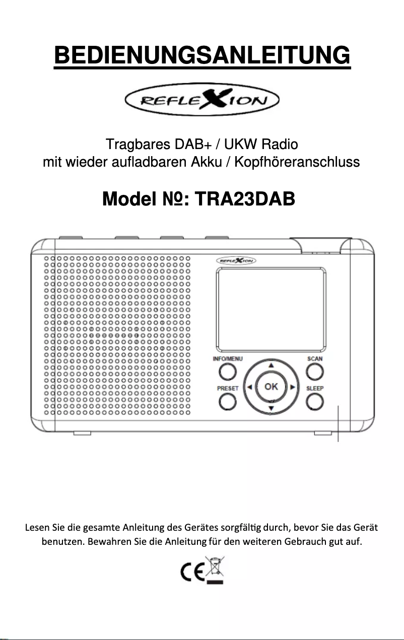 Página 1 del manual Manual de usuario Reflexion TRA23DAB