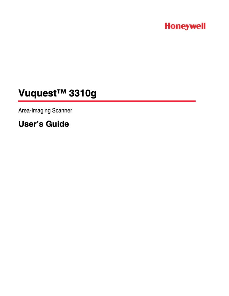 Page 1 de la notice Manuel utilisateur Honeywell Vuquest 3310g