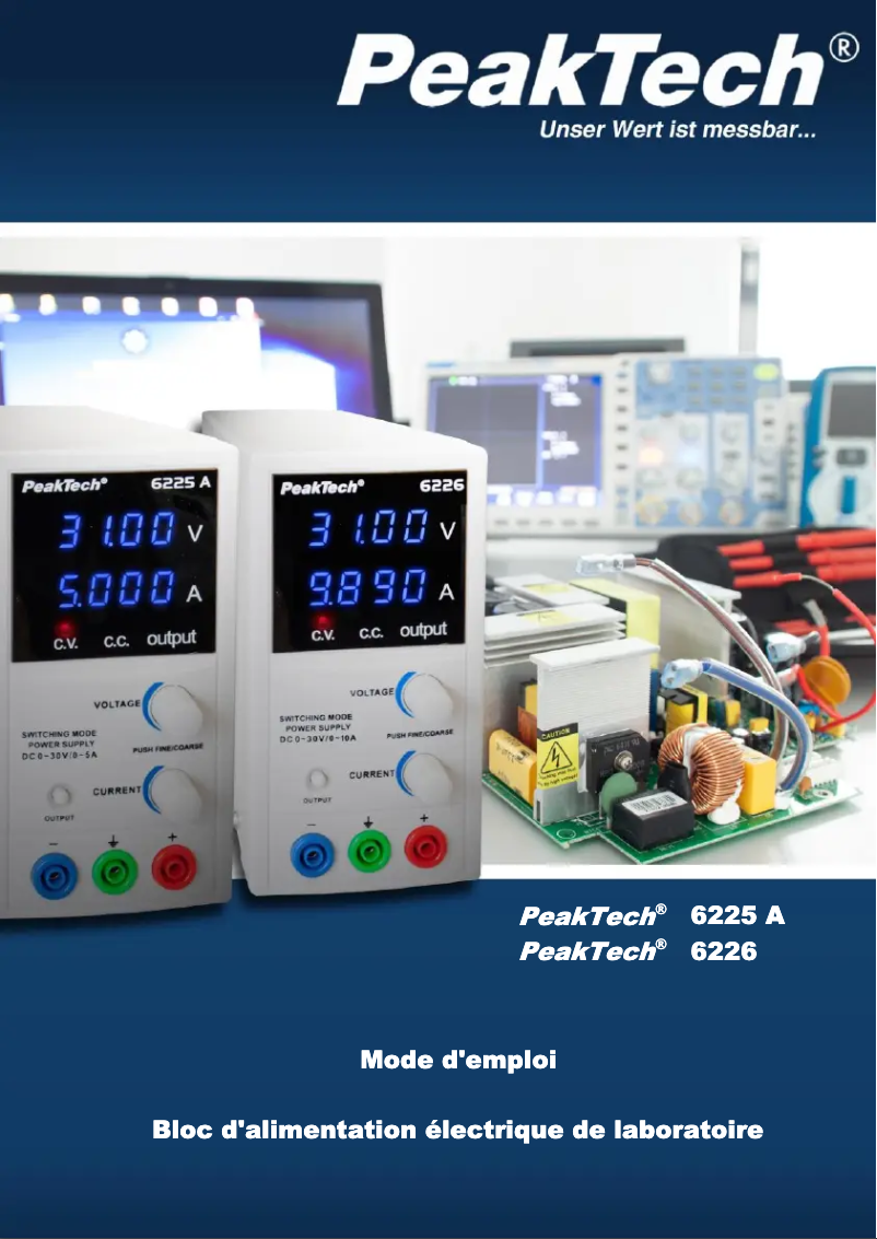 Page n°1 - Manuel utilisateur PeakTech 6225 A