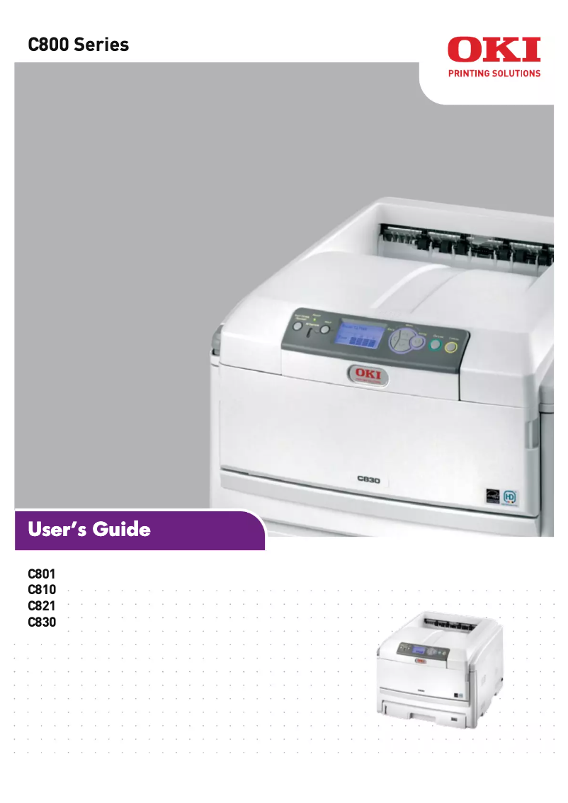 Image de la première page du manuel de l'appareil C831dn