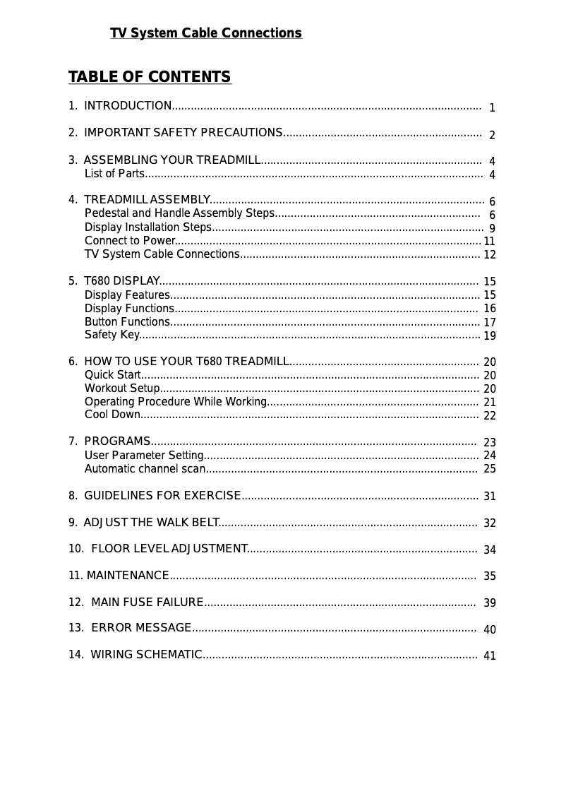 Page 1 de la notice Manuel utilisateur SportsArt T680