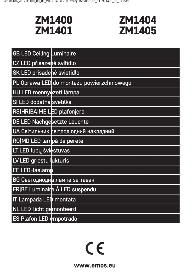Image de la première page du manuel de l'appareil ZM1400