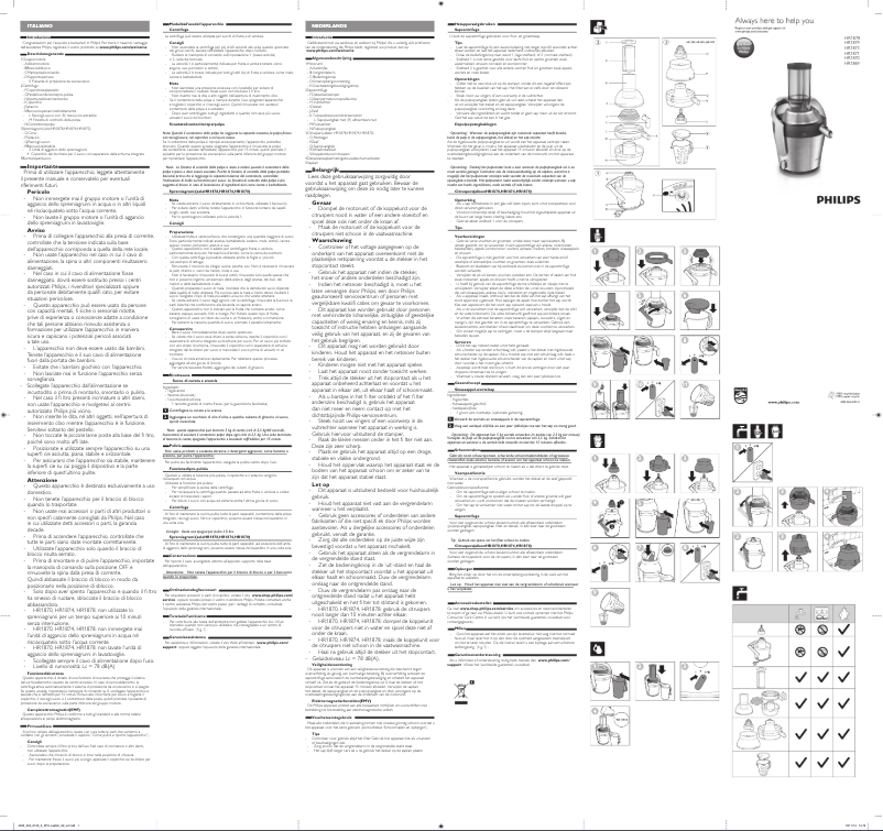 Page n°1 - Manuel utilisateur Philips QuickClean HR1870