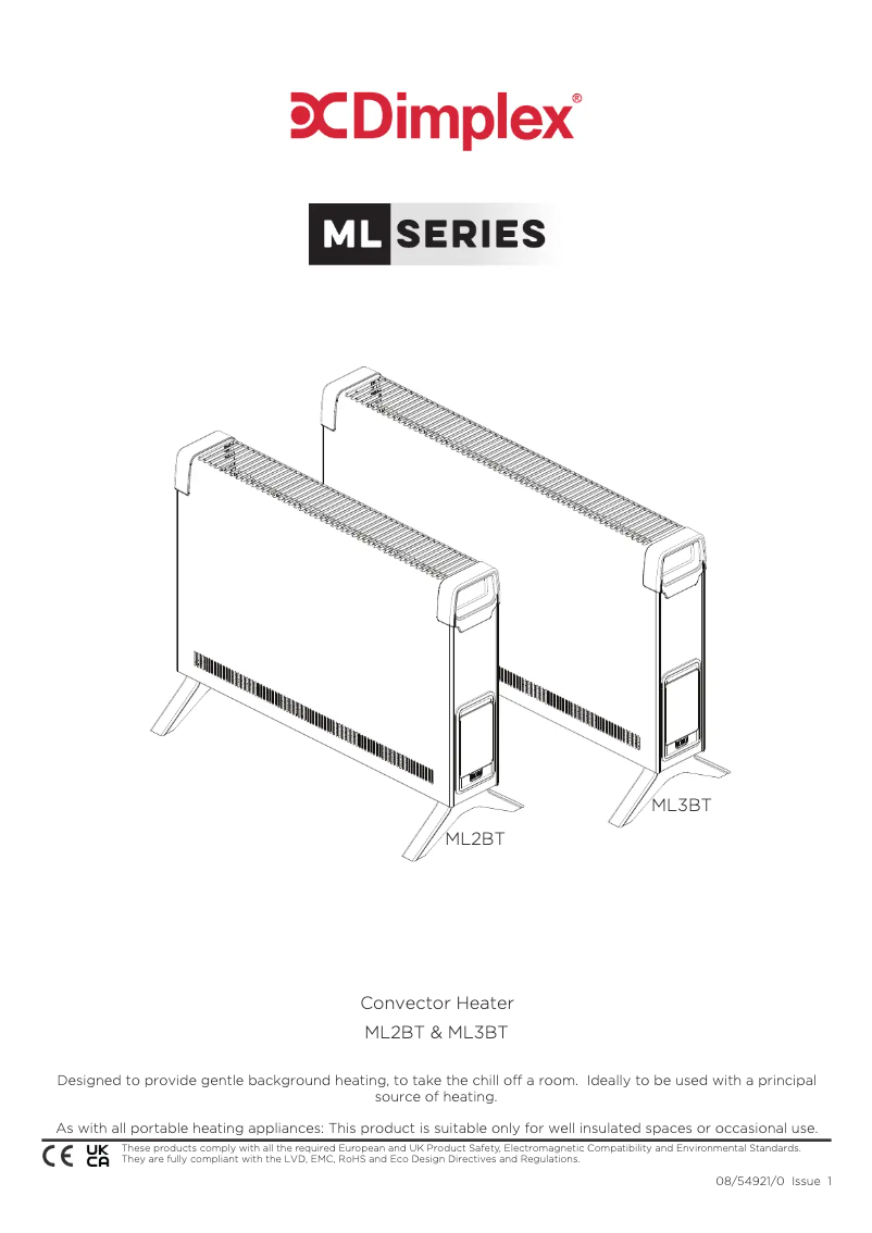 Page 1 de la notice Manuel utilisateur Dimplex ML3BTA