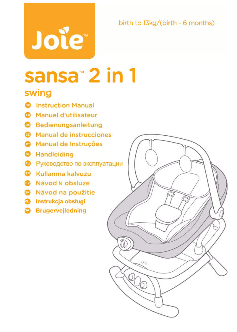 Page 1 de la notice Manuel utilisateur Joie Sansa 2In1