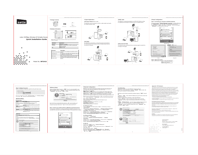 Image de la première page du manuel de l'appareil WF2416