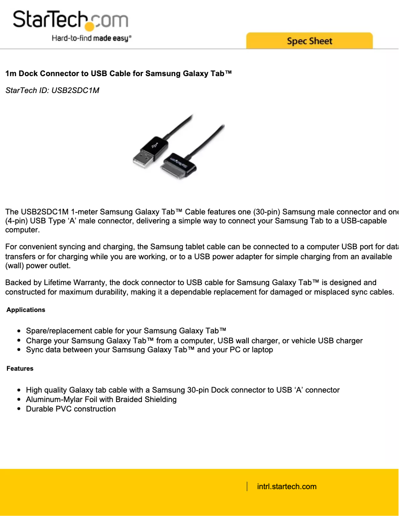 Page 1 de la notice Manuel utilisateur StarTech.com USB2SDC1M