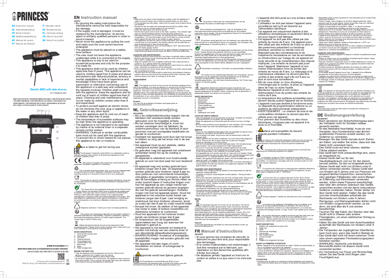 Page 1 de la notice Manuel utilisateur Princess 112250