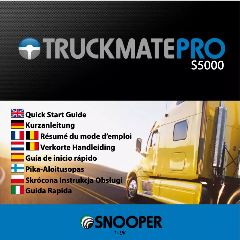Page 1 de la notice Manuel utilisateur Snooper Truckmate Pro S5000