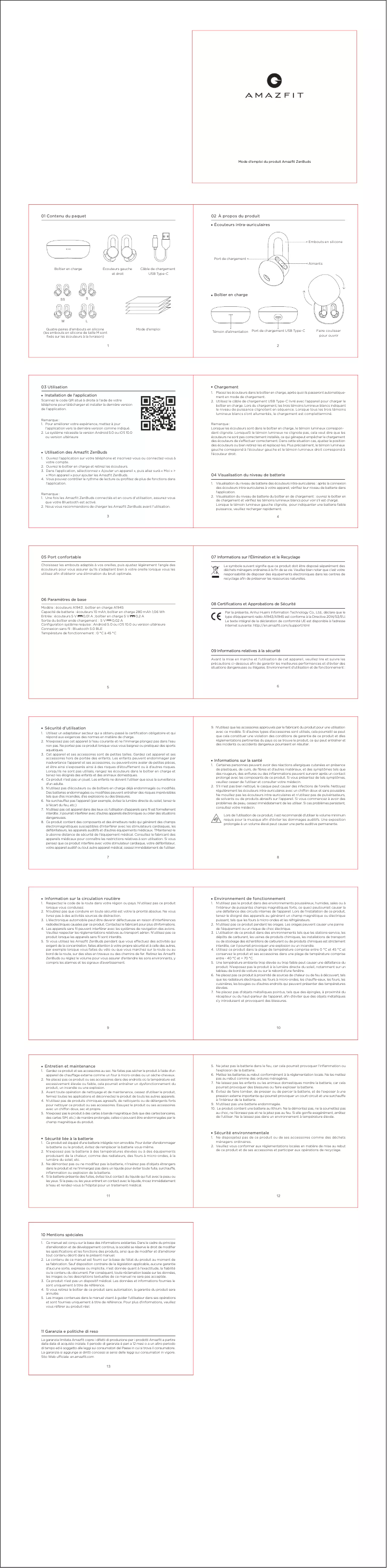 Page n°1 - Manuel utilisateur Amazfit ZenBuds