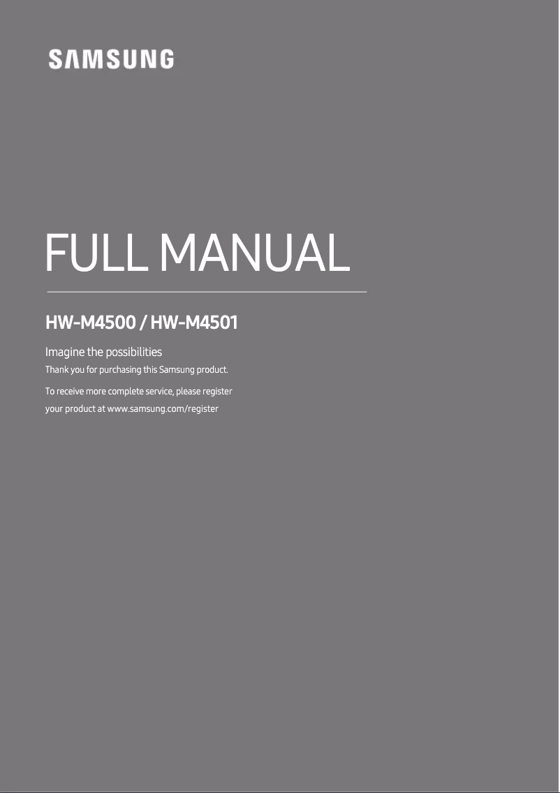 Page n°1 - Manuel utilisateur Samsung HW-M4511