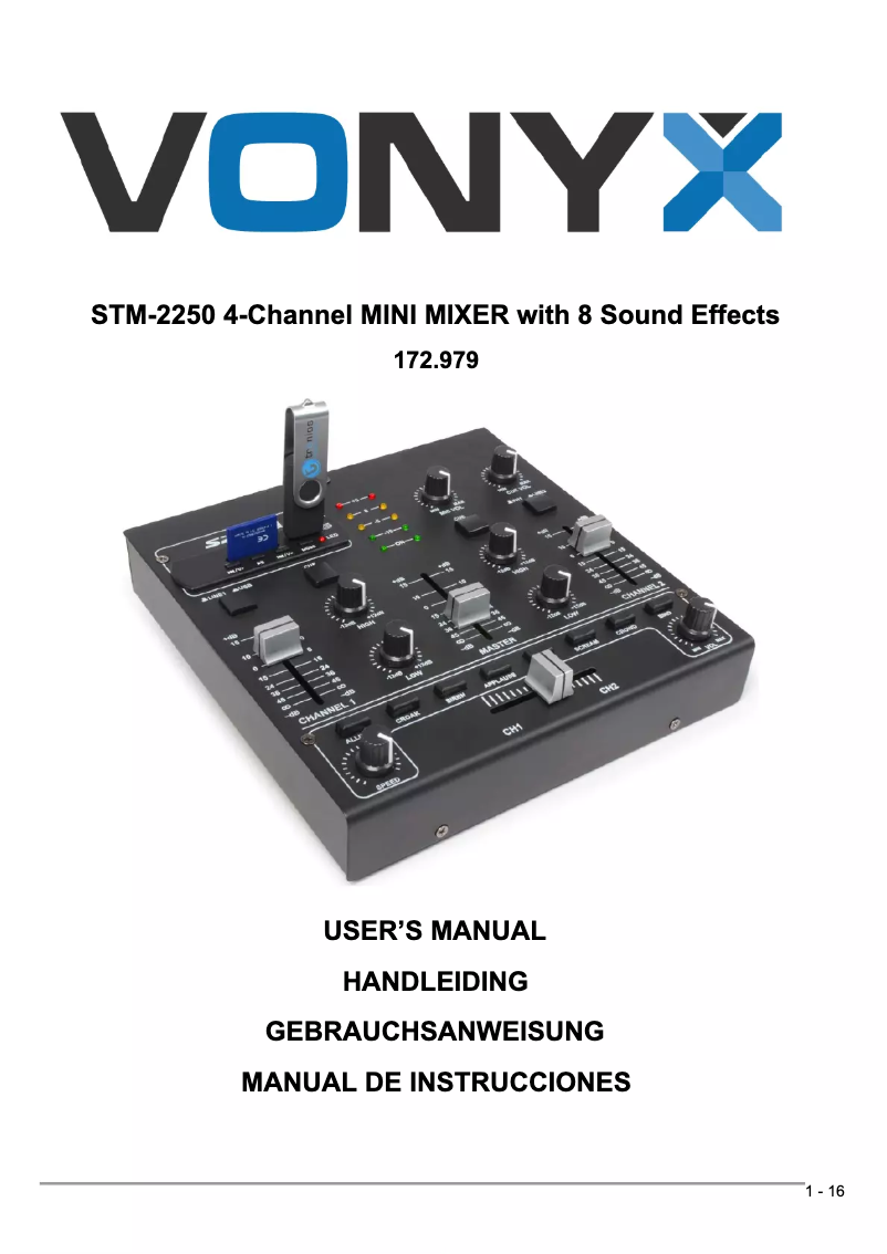 Page 1 de la notice Manuel utilisateur Vonyx STM-2250