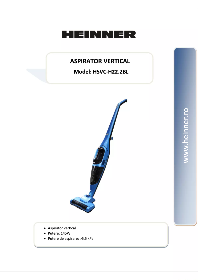 Page 1 de la notice Manuel utilisateur Heinner HSVC-H22.2BL