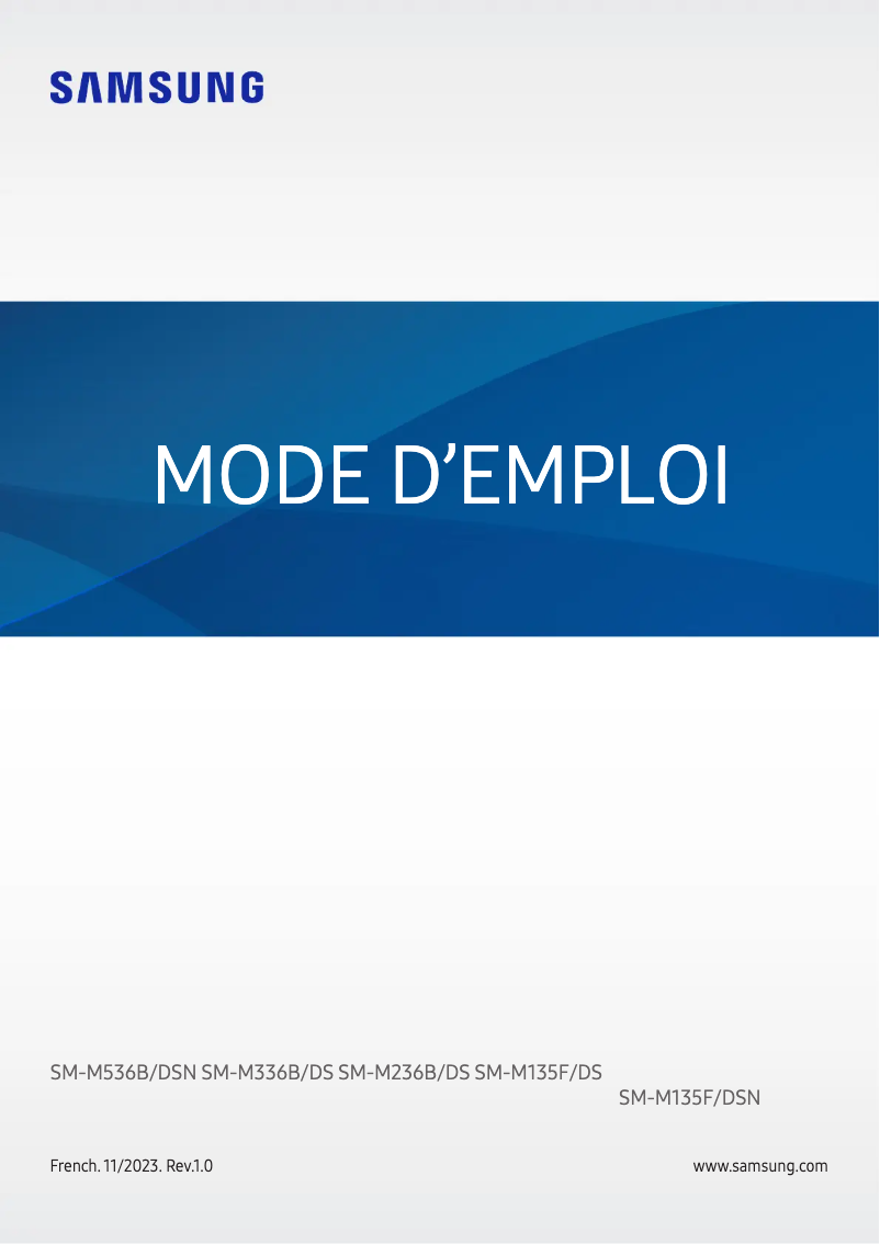 Image de la première page du manuel de l'appareil Galaxy M23