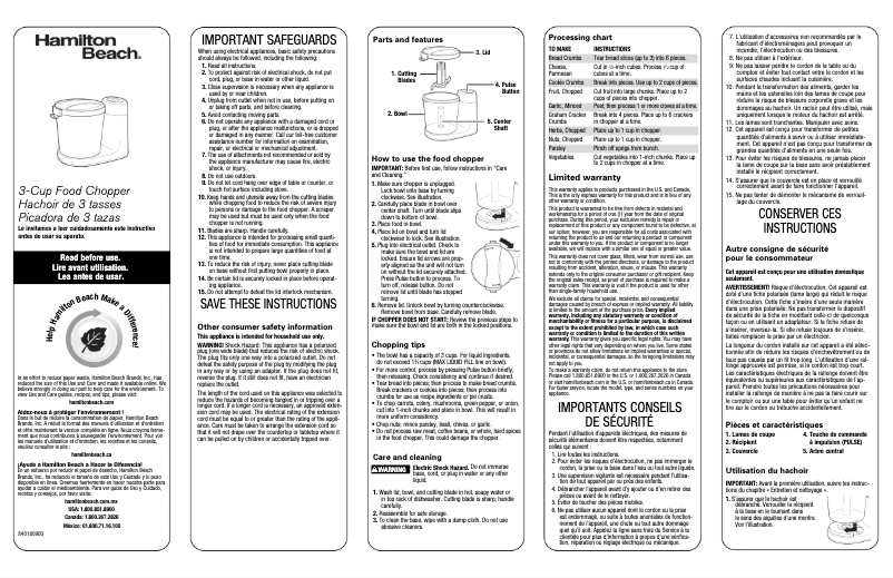 Image de la première page du manuel de l'appareil 72900