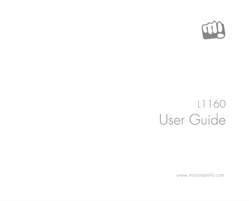 Page 1 de la notice Manuel utilisateur Micromax L1160 Canvas